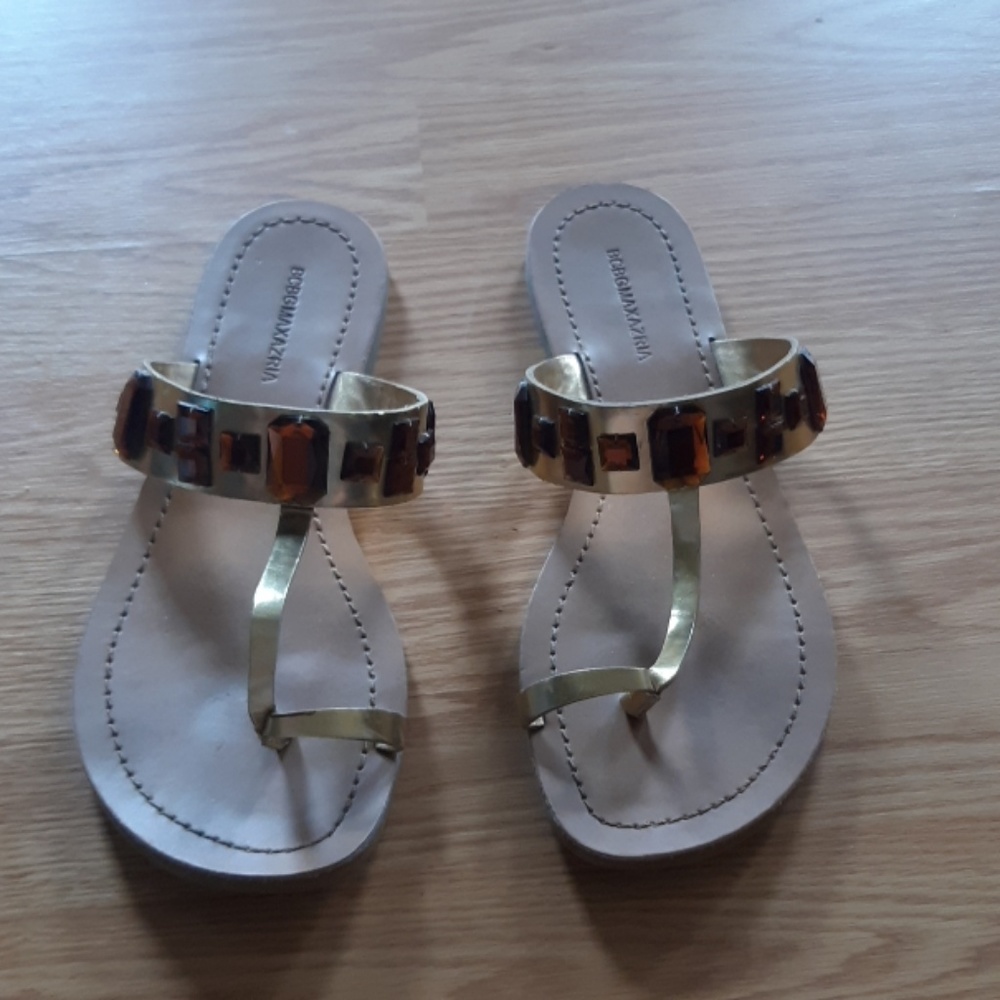 Bcbg gold sandals